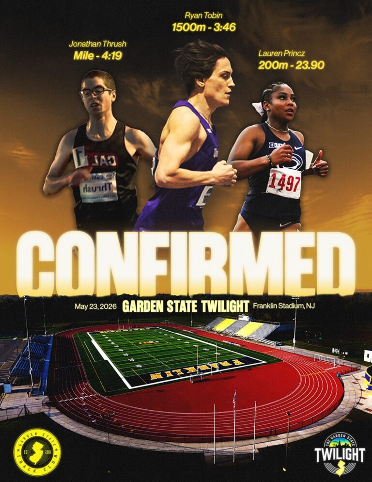 Garden State Twilight May 23 | Franklin Stadium Pro | Open | Club | HS | MS | Masters Sanctioned by World Athletics & USATF All field events recently added