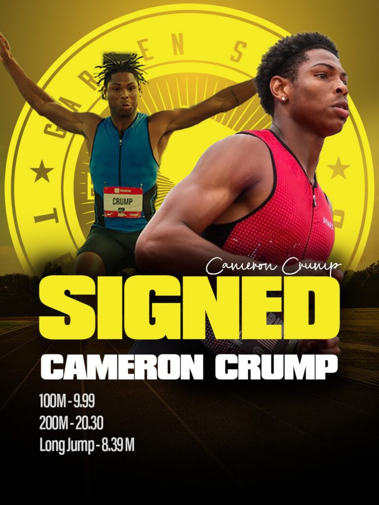 We are very excited to welcome the talented Cameron Crump, the 2025 Indoor USA Silver Medalist in the long jump, to the squad!