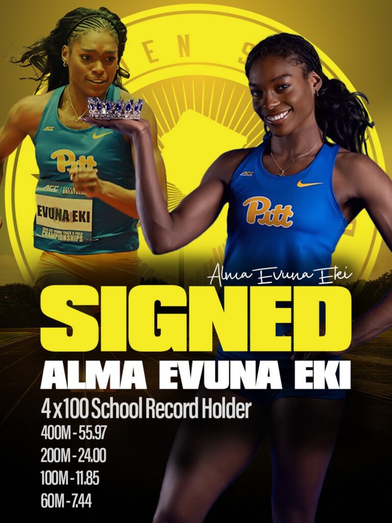 We’re excited to welcome the talented Alma Evuni Eki, a proud alum of @pitt_tf_xc , to the squad!