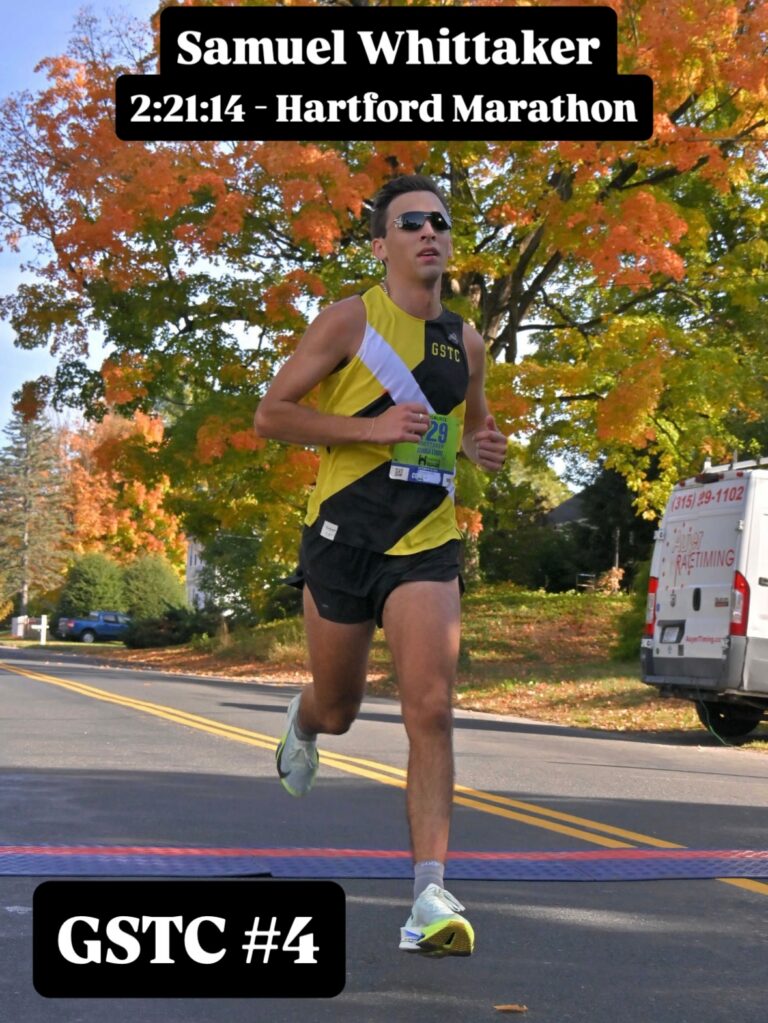 Big weekend for the squad! 🏆Hartford Marathon 📍Hartford, CT Samuel Whittaker finished 5th overall in 2:21:14, which puts him as GSTC all-time. Katie Stevens als&hellip;